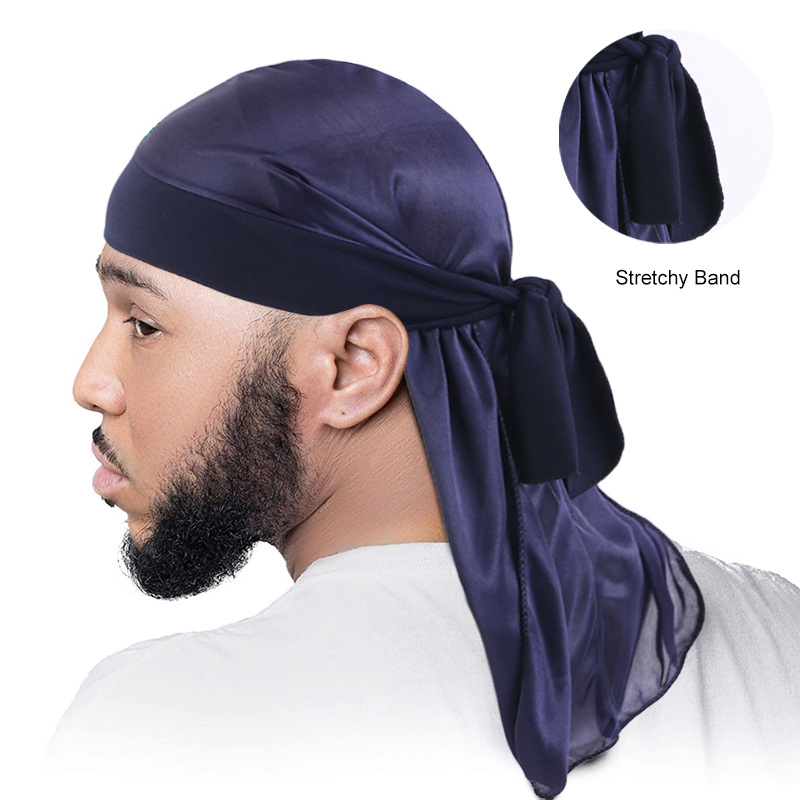 Men'S Fashion With Hat - Hommes soyeux Durags Bandanas Turban chapeau