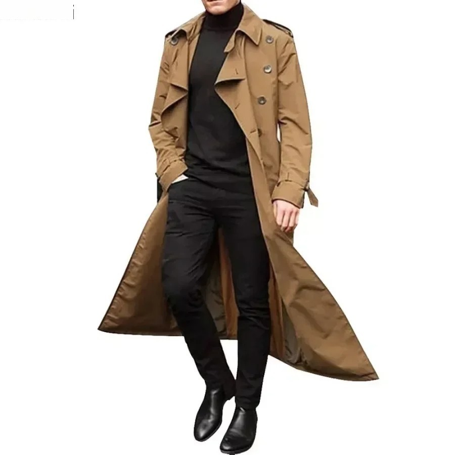 Men'S Fashion X - Hommes longs Trench manteaux veste mode
