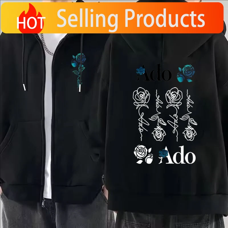Mens Fashion Zip Up Hoodies - Sweat à capuche zippé imprimé Ado