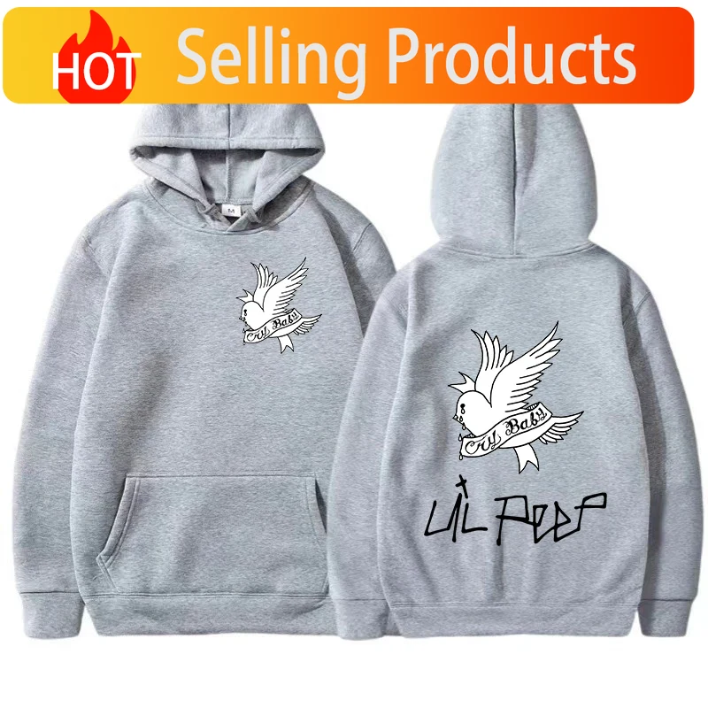 Mens Fashion Clothes - Sweat-shirt à capuche imprimé Lil Peep