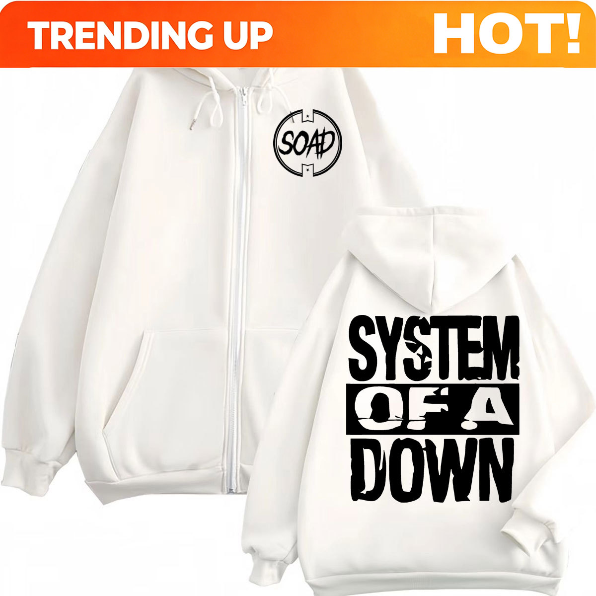 Sweat à capuche zippé imprimé  - Mens Fashion Zip Up Hoodies avis et prix