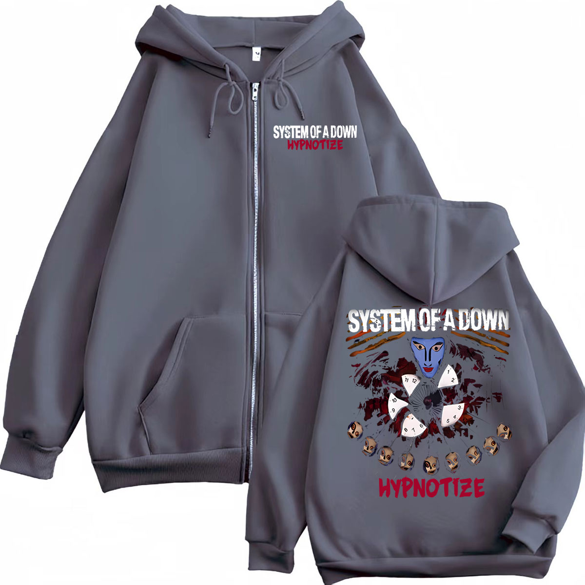 Sweat à capuche zippé graphiqu - Mens Fashion Zip Up Hoodies avis et prix
